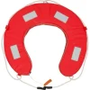 Horseshoe Lifebuoy YA Orange with reflective tape, whistle & grab loops