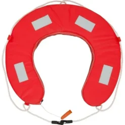 Horseshoe Lifebuoy YA Orange with reflective tape, whistle & grab loops
