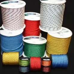 8mm Bowline Braid - WHITE WITH YELLOW FLECK - B/S 1747 KG SOLD PER METRE