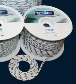 6MM BOWLINE BRAID - WHITE WITH BLACK FLECK - BREAKING STRENGTH 1019  KG BREAKING STRENGTH