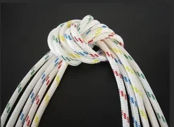 8MM BOWLINE BRAID - WHITE WITH GREEN FLECK - B/S 1747 KG - SOLD PER METRE