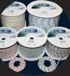 12mm Bowline Braid -WHITE WITH YELLOW FLECK  - SOLD PER METRE