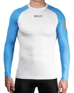 VAIKOBI VOCEAN LONG SLEEVE FITTED UV TOP- CYAN/ SILVER - DISCONTINUED STYLE - LAST STOCK