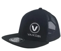 VAIKOBI YOUTH FLAT-BRIM MESH SNAPBACK CAP - BLACK