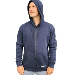 VAIKOBI ZIP HOODIE TOP - NAVY