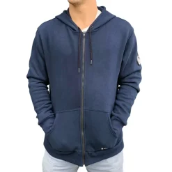 VAIKOBI ZIP HOODIE TOP - NAVY